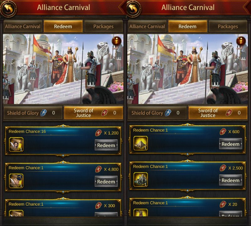 Generals & Skins & Castles in Alliance Carnival