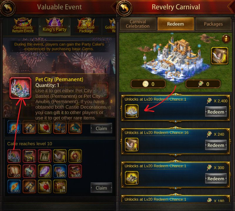 Pet City, Celestial Palace, and Sphinx Castle