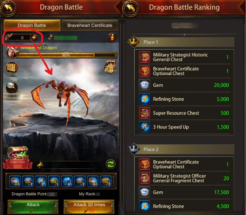 Dragon Battle Event Ranking Rewards